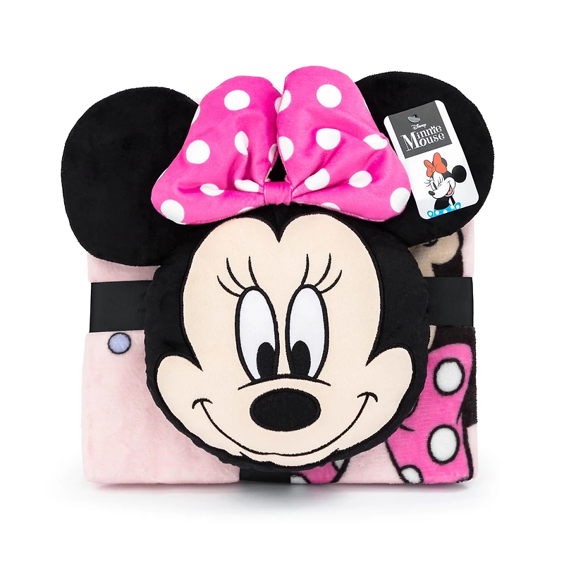 Minnie Mouse Ensemble d'Oreiller Nogginz et Couverture de Voyage