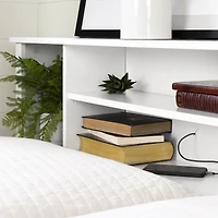 South Shore Vito Full/Queen Bookcase Headboard with Storage, in Pure White