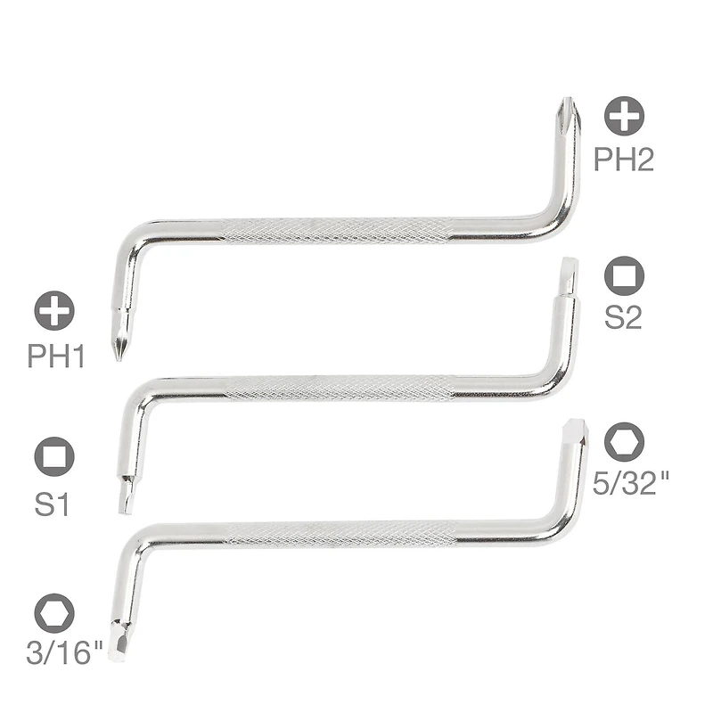WorkPro Jeu de tournevis coudés - 3 Pièces Acier CR-V