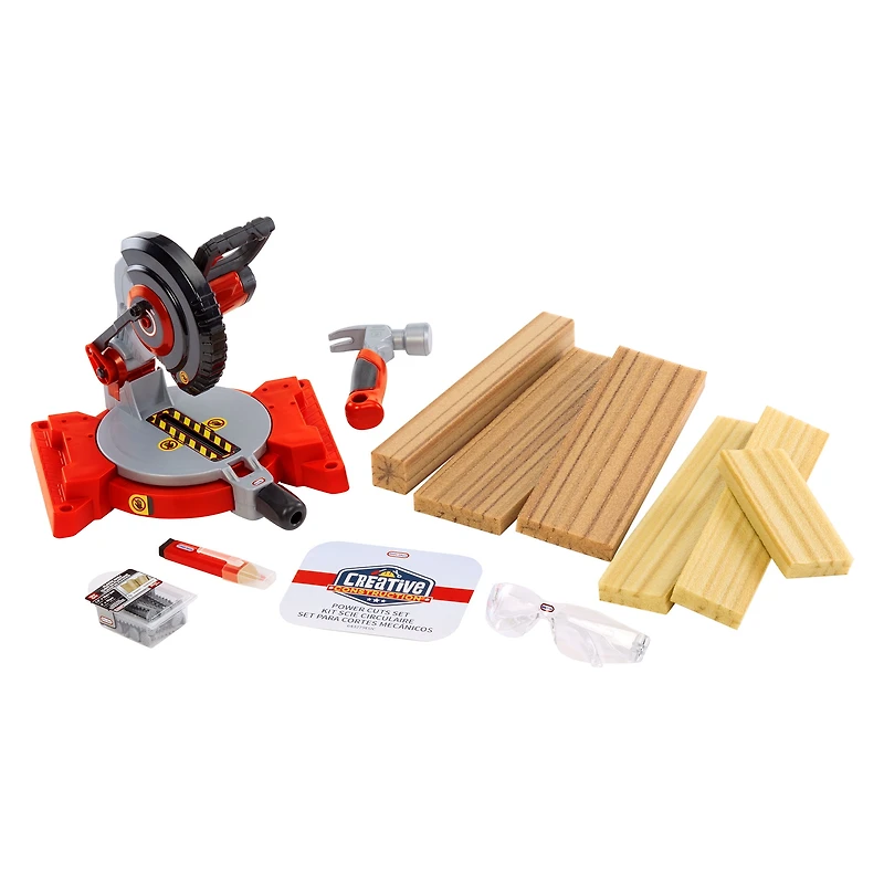 Little Tikes Creative Construction Power Cuts Set with 6 Accessories, Pretend Play Construction Set, for Boys and Girls Ages 3+ Years