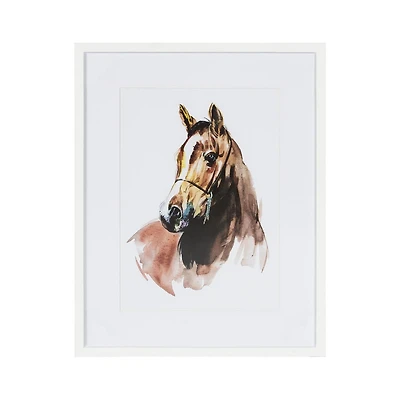 Hometrends Brown Horse Art Framed and Matted