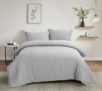 Ensemble de housse de couette unie ultradouce