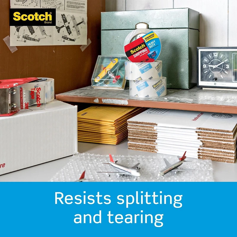 Scotch® Heavy Duty Shipping Packaging Tape 3850-3-ESF-RP4, 1.88 in x 54.60 yd (48 mm x 50 m), 3 Rolls/Pack, Packaging Tape