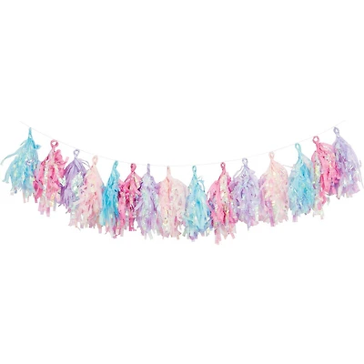 Guirlande à glands de fête irisée 8 po x 96 po, 1 ct