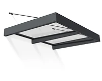 CANOPIA par PALRAM Ensemble d'auvent de porte Sophia XL de 5 pi x 7 pi - Structure grise et panneaux transparents