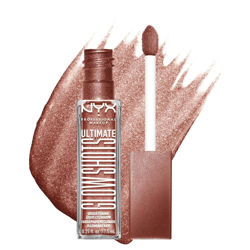 NYX PROFESSIONAL MAKEUP, Ombre à Paupières Ultimate Glow Shots, Ombres à paupières liquides, Tenue 12 hres - TWISTED TANGERINE