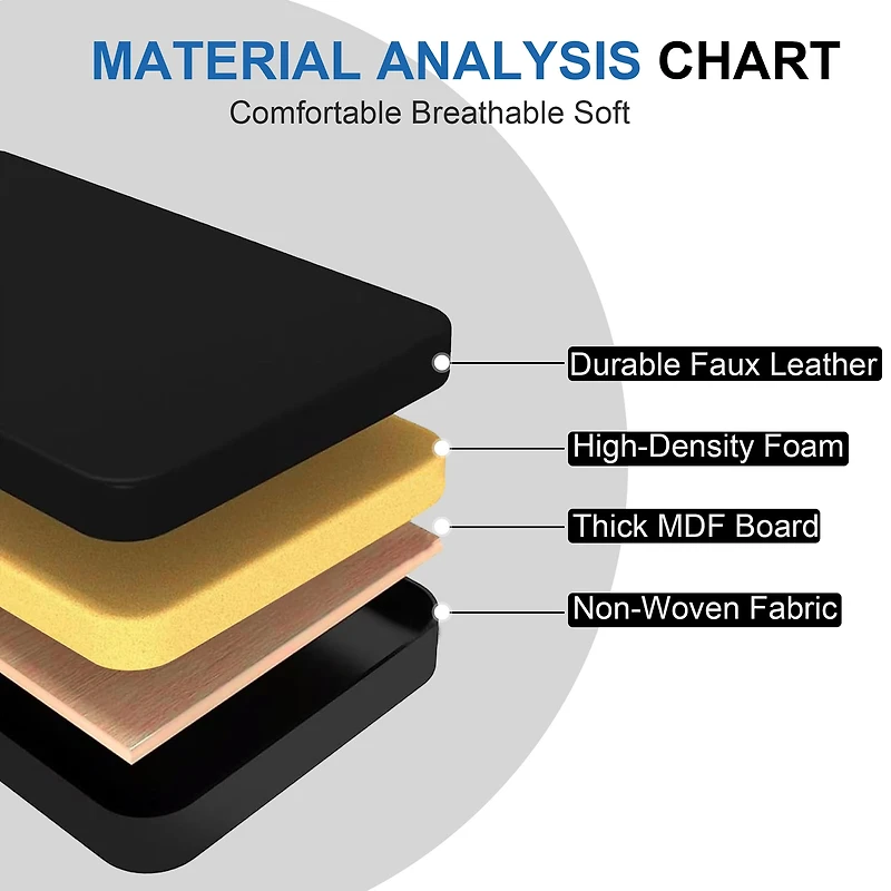 Homy Casa 2 Pack Folding Ottoman Chair with Storage, Black Faux Leather, Multipurpose Use