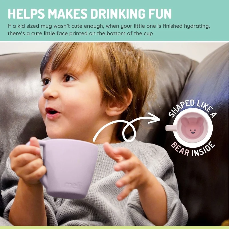 Melii Tasse en silicone en forme d’ours- rose
