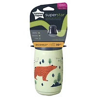 Bouteille d'eau isotherme Sportee Superstar pour tout-petits  de Tommee Tippee, INTELLIVALVE étanche et résistant aux secousses | Technologie antimicrobienne (9oz, 12+ mois, 1 compte) Vert