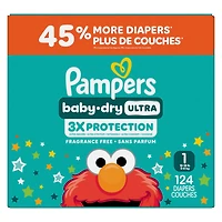 Couches Pampers Baby-Dry Ultra, couches jetables absorbantes, taille 1 ( à [8 lb à 14 lb])