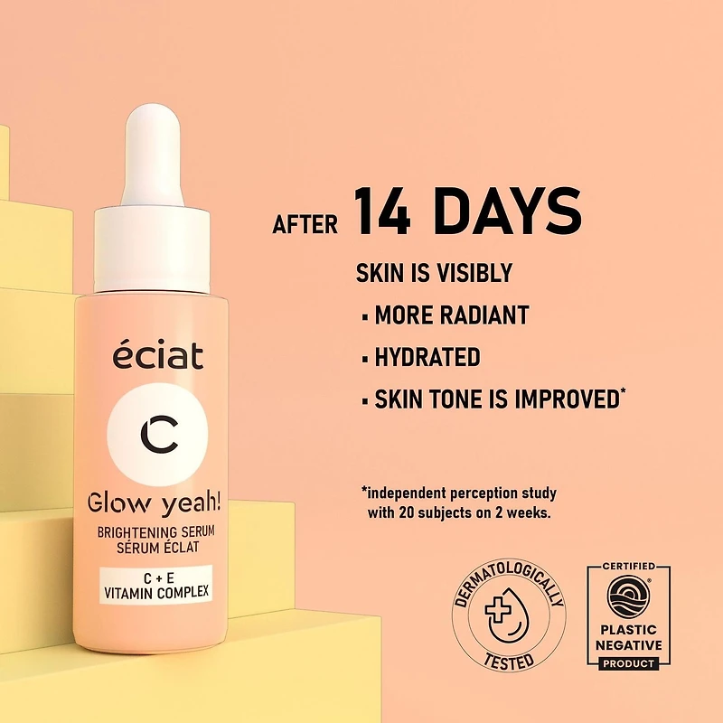 Eciat Vitamin C + E Serum with 3 Ceramides | Illuminating & Smoothing | All Skin Types | Face & Neck 15 ml, Vitamin C + E + 3 Ceramides