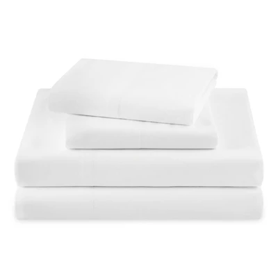 Beautiful Solid 4-Piece Percale White Sheet Set, King by Drew Barrymore, BEAUTIFUL BT 200 PERCALE WHT K