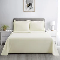 Marina Decoration Ultra Soft Silky Deep Pocket Solid Rayon from Bamboo Bedding All Season Sheet Set, Ivory Color