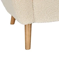 Fauteuil d'appoint à oreilles Gianna en tissu bouclé crème pelucheux
