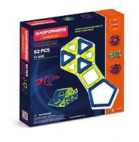 Magformers Ensemble Arc-en-Ciel de Construction Magnétique 62 Pcs