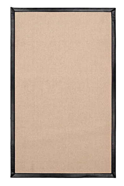 Tapis d'appoint Athena en laine naturelle et PU noir de 1 pi 10 po x 2 pi 10 po