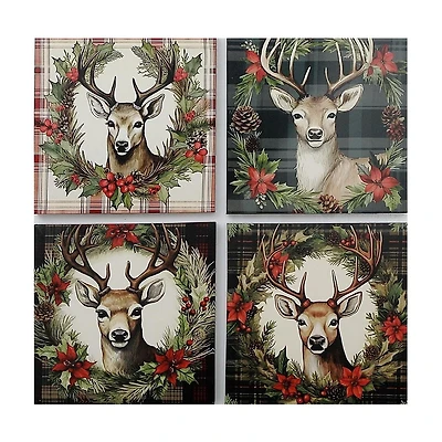 Toile Murale Cerf - Lot De 4