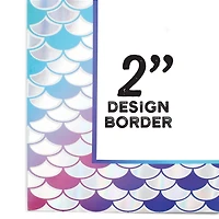 Mermaid Poster Board, White Poster Board with an aqua and gold border
