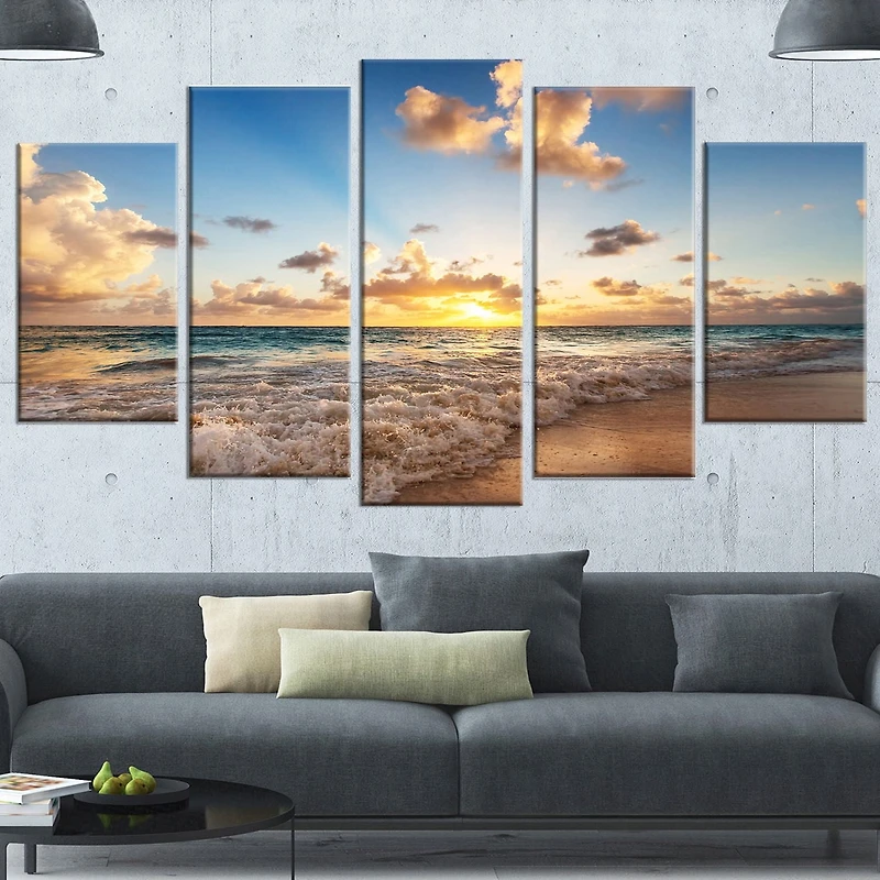 Tableau sur toile imprimée Design Art Levée de soleil caraibe