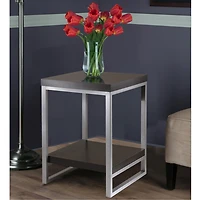 Jared End Table Espresso/Slate Gray