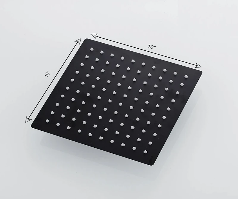 DROP Bath and Kitchen 10" x 10" Square Rainfall Shower Head  in Black Color - DR091037