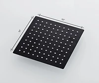 DROP Bath and Kitchen 10" x 10" Square Rainfall Shower Head  in Black Color - DR091037