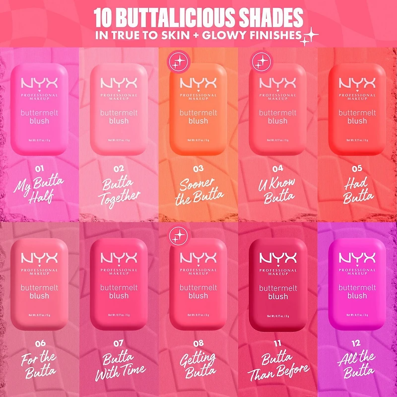 NYX Professional Makeup Buttermelt Blush, 12H Wear, High pigment buttery blush