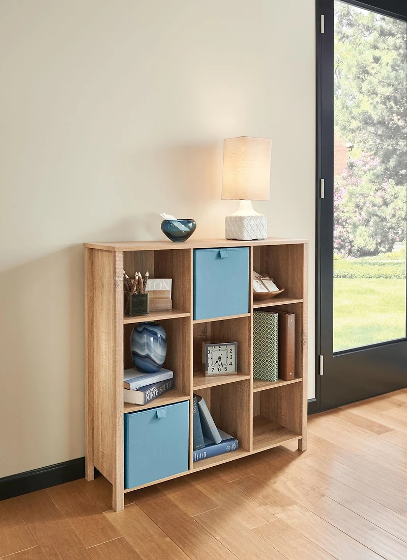 Adjustable 9-Cube Organizer in Weathered Oak