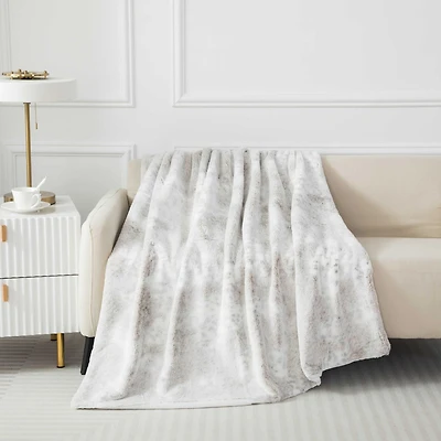 Hometrends Reversible Faux Fur Throw Blanket, Super stylish & warm