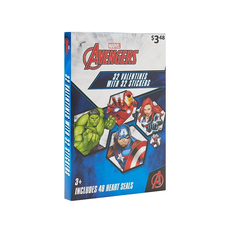 Avengers Valentine's Day Cards, 32 Count, Classroom Exchange Cards With Stickers