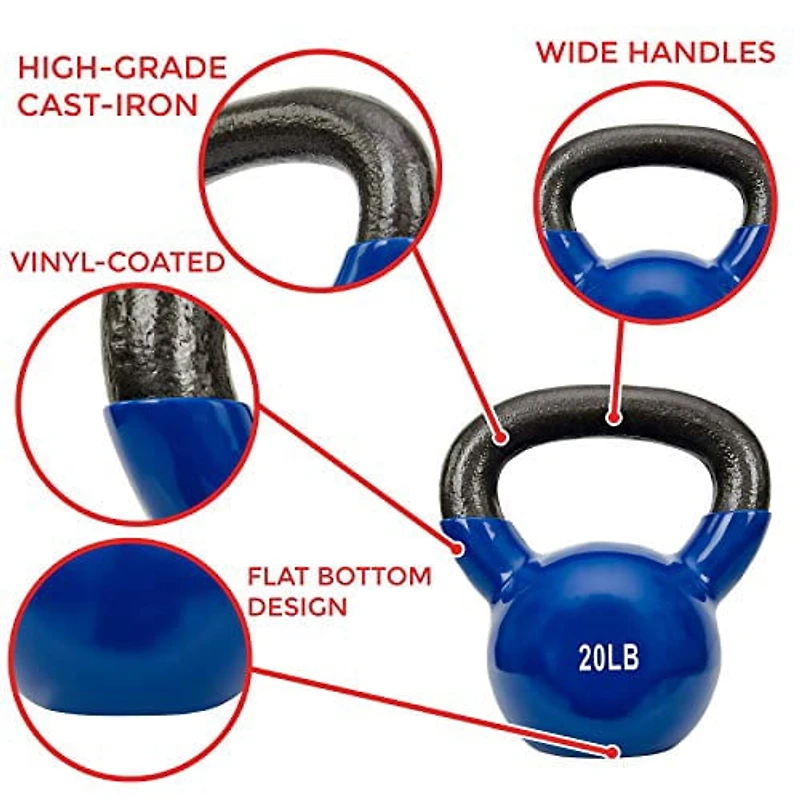 Sunny Health & Fitness Haltère kettlebell avec revêtement en vinyle 4,53 kg (10 lb)