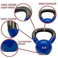 Sunny Health & Fitness Haltère kettlebell avec revêtement en vinyle 4,53 kg (10 lb)