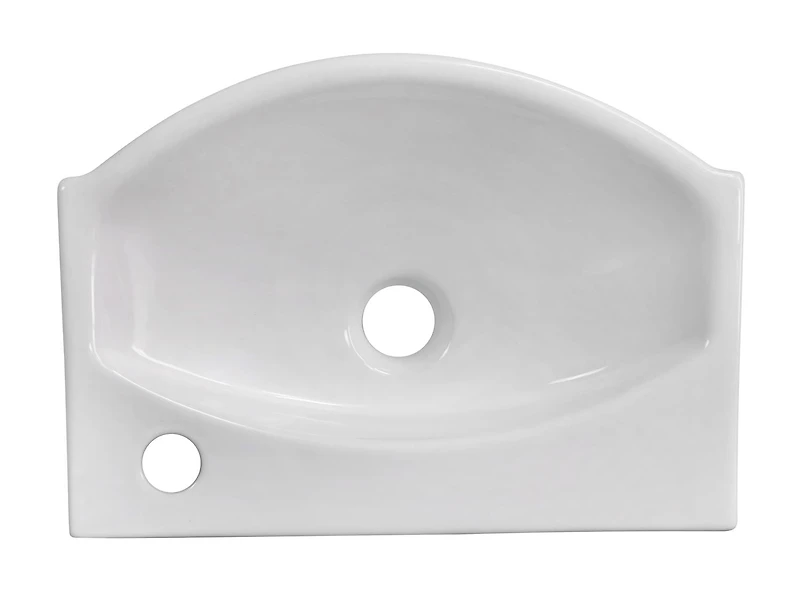 American Imaginations 16.5-in. W Wall Mount White Bathroom Vessel Sink Set For 1 Hole Right Faucet AI-22471