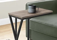 Monarch Specialties Accent Table, C-shaped, End, Side, Snack, Living Room, Bedroom, Metal, Laminate, Brown, Black, Contemporary, Modern