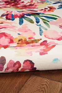 Julian 2' x 8' Washable Runner, Raspberry and Ivory