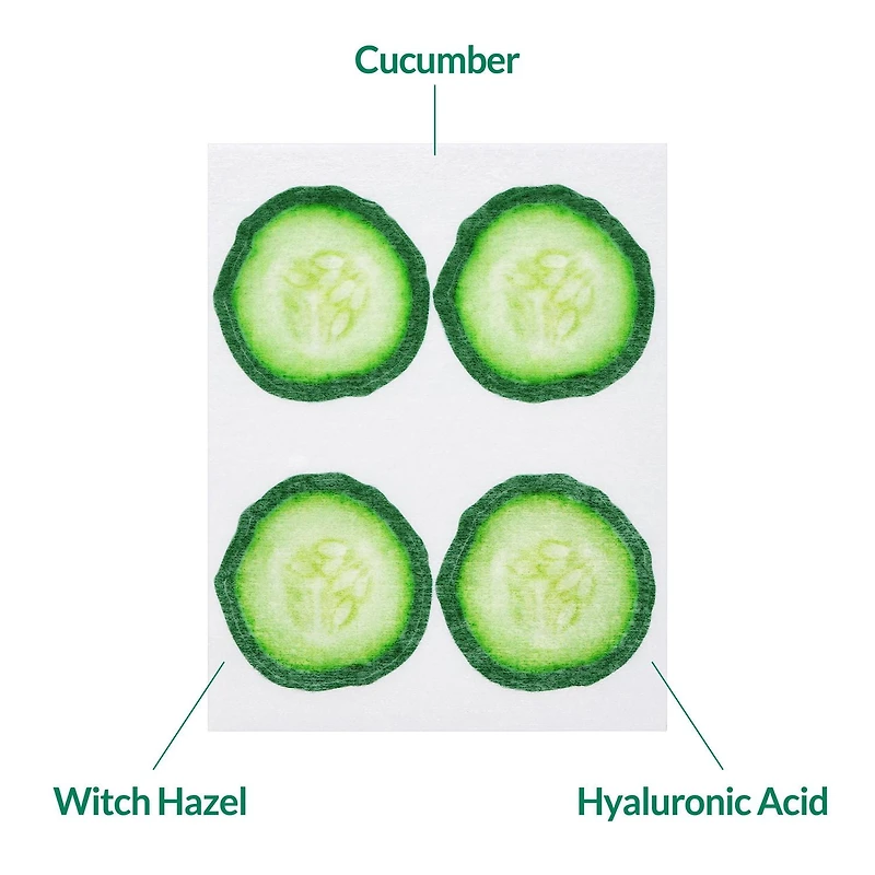 Soo'Ae Hydrating Cucumber Slice Mask, Soothing + Targeted Hydration