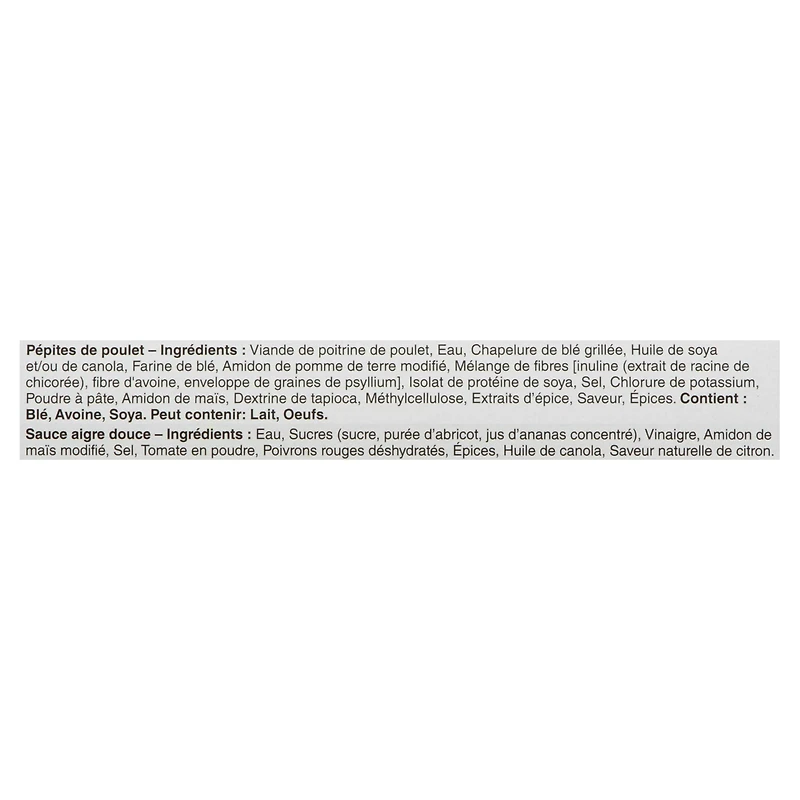 Flamingo pépites panées de poulet avec sauce aigre-douce entièrement cuites