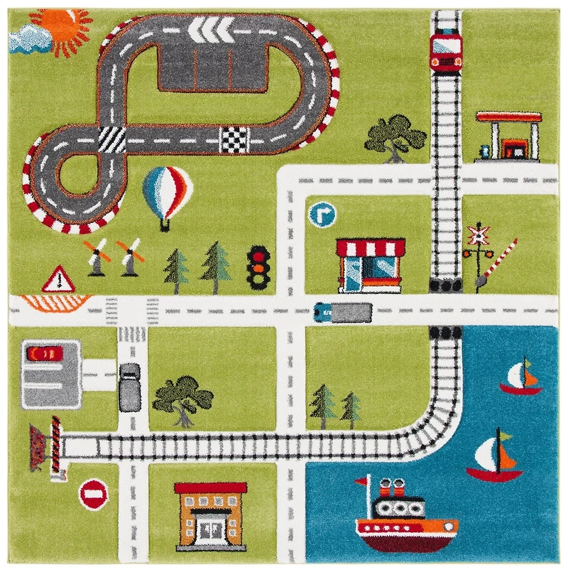 Safavieh Carousel Kids Devan Train track Area Rug