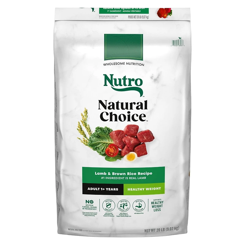 Nourriture sèche pour chiens Nutro Natural Choice Poids santé Recette avec agneau et riz brun 9,07 - 13,6 kg