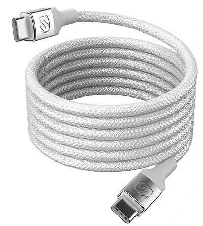 Câble tressé de recharge magnétique 60 watts USB-C à USB-C Strikeline CCBM6WT-SP Scosche 1,8 m, blanc (FRENCH) GOI F&B - Item Short Description
