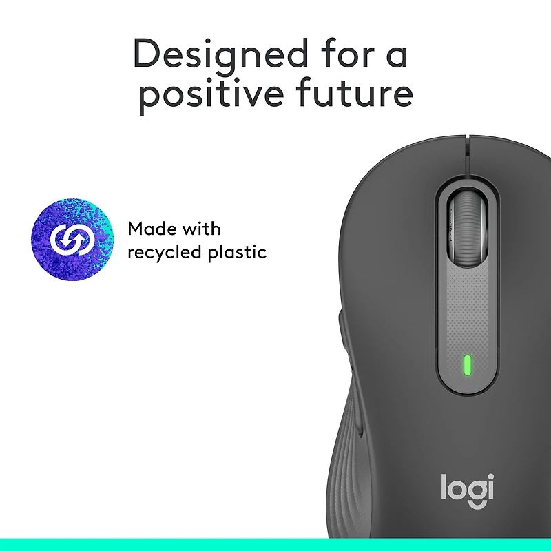 Logitech Signature M650 L Full Size Wireless Mouse - For Large Sized Hands, 2-Year Battery, Silent Clicks, Customizable Side Buttons, Bluetooth, Graphite