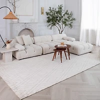 Rug Branch Casa Abstract Indoor Area Rug, Beige Grey, Boho - Entryway, Hallway, Bathroom, and Kitchen<br>