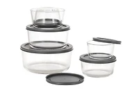 MAINSTAYS Round glass food storage set with PE Lid, Volume: 1/2/4/7cup