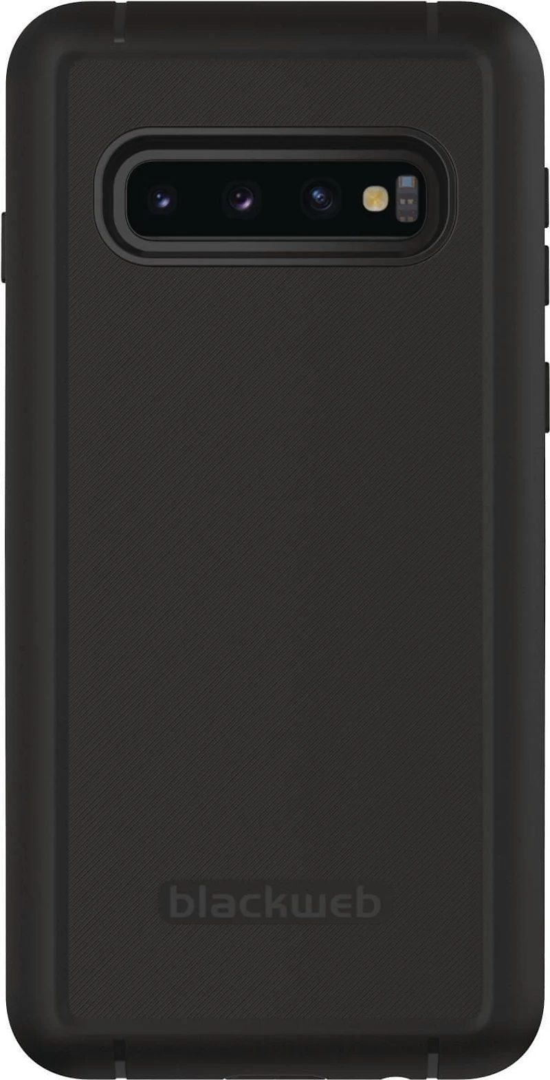 Blackweb Rugged Phone Case with Built-In Antimicrobial for Samsung Galaxy S10, Black
