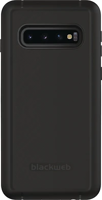 Blackweb Rugged Phone Case with Built-In Antimicrobial for Samsung Galaxy S10, Black