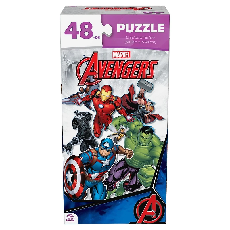 Marvel Avengers, Puzzle de 48 pièces, jouets rétro, puzzles Avengers pour enfants, cadeaux Marvel, jouets super-héros, pour les enfants à partir de 4 ans