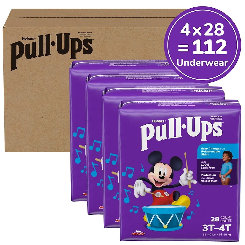 Pull-Ups Boys' Potty Training Pants, 2T-6T (38-50+ lbs), 80-125 Count (Select for More)