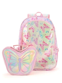 ENSEMBLE SAC À DOS ET BOÎTE À LUNCH EN FORME PAPILLON