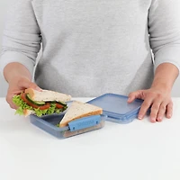 Boîte à sandwich Sistema, contient du plastique recyclé provenant de l'océan, récipient de conservation des aliments et boite a repas, 450 ml, sans BPA, bleu sarcelle ou bleu