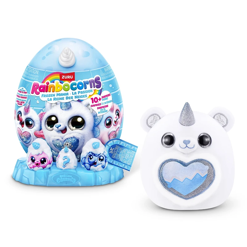 Rainbocorns Eggzania Frozencorn Mania de ZURU, Peluche de collection pour filles 3 ans et plus